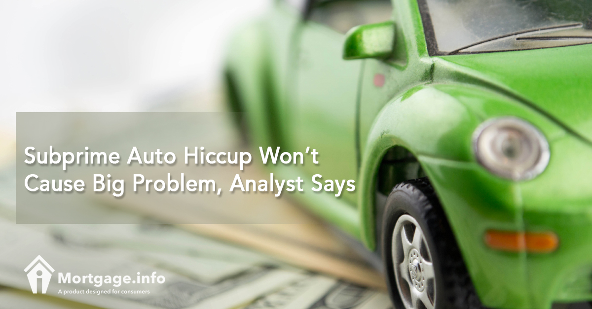 Subprime Auto Hiccup Won’t Cause Big Problem, Analyst Says